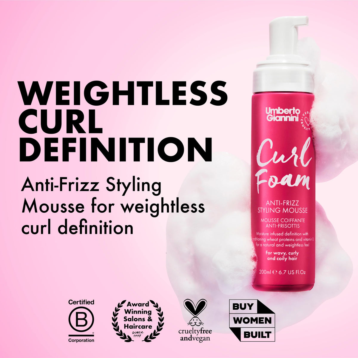 Umberto Giannini airy foam texture demonstrating lightweight volume