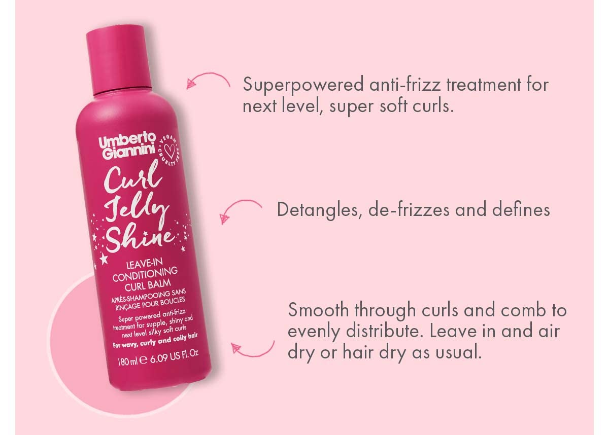Umberto Giannini curl jelly texture on palm showing lightweight consistency benefit