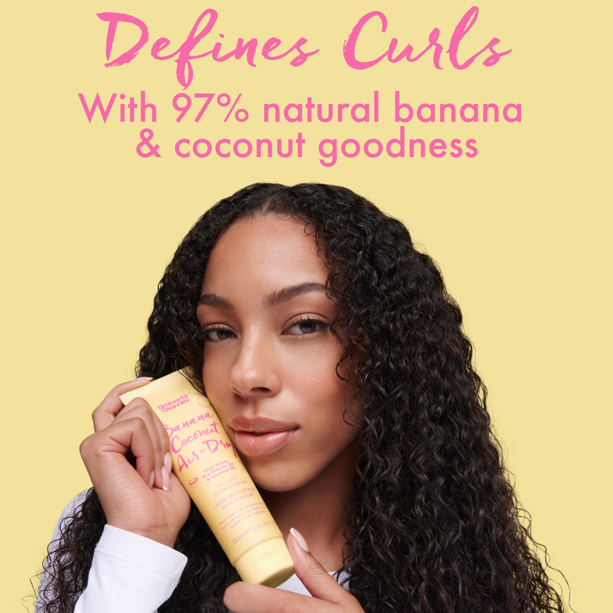 Umberto Giannini used with a diffuser to add volume and gentle curl definition
