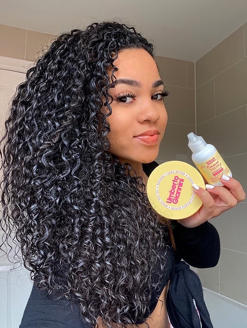 Umberto Giannini label close-up highlighting 97% natural and vegan claims