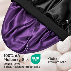 Umisleep silk inner close-up highlighting smooth 22 Momme texture to reduce friction