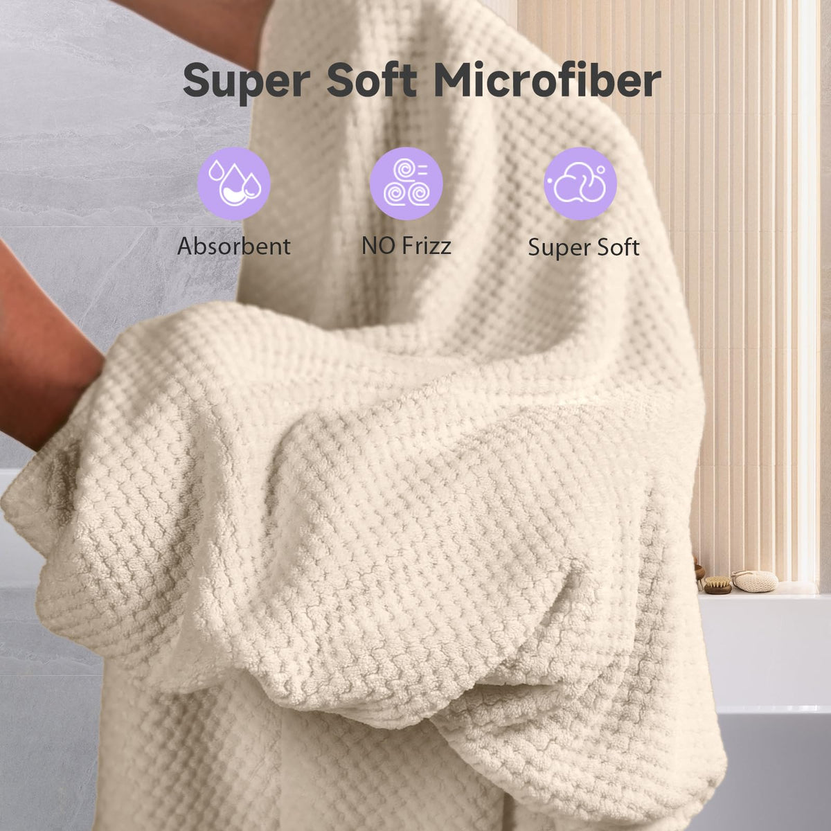 Umisleep microfiber close-up showing plush texture and fast absorbency