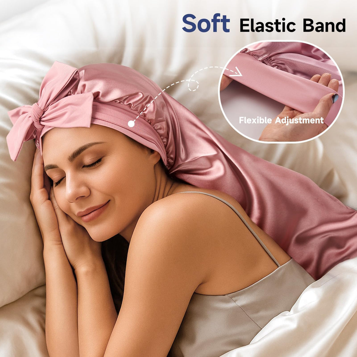 Umisleep double-layer satin outer closeup showing durable, colorfast finish