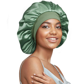 Umisleep green bonnet front packaging showing elegant presentation and protective benefits