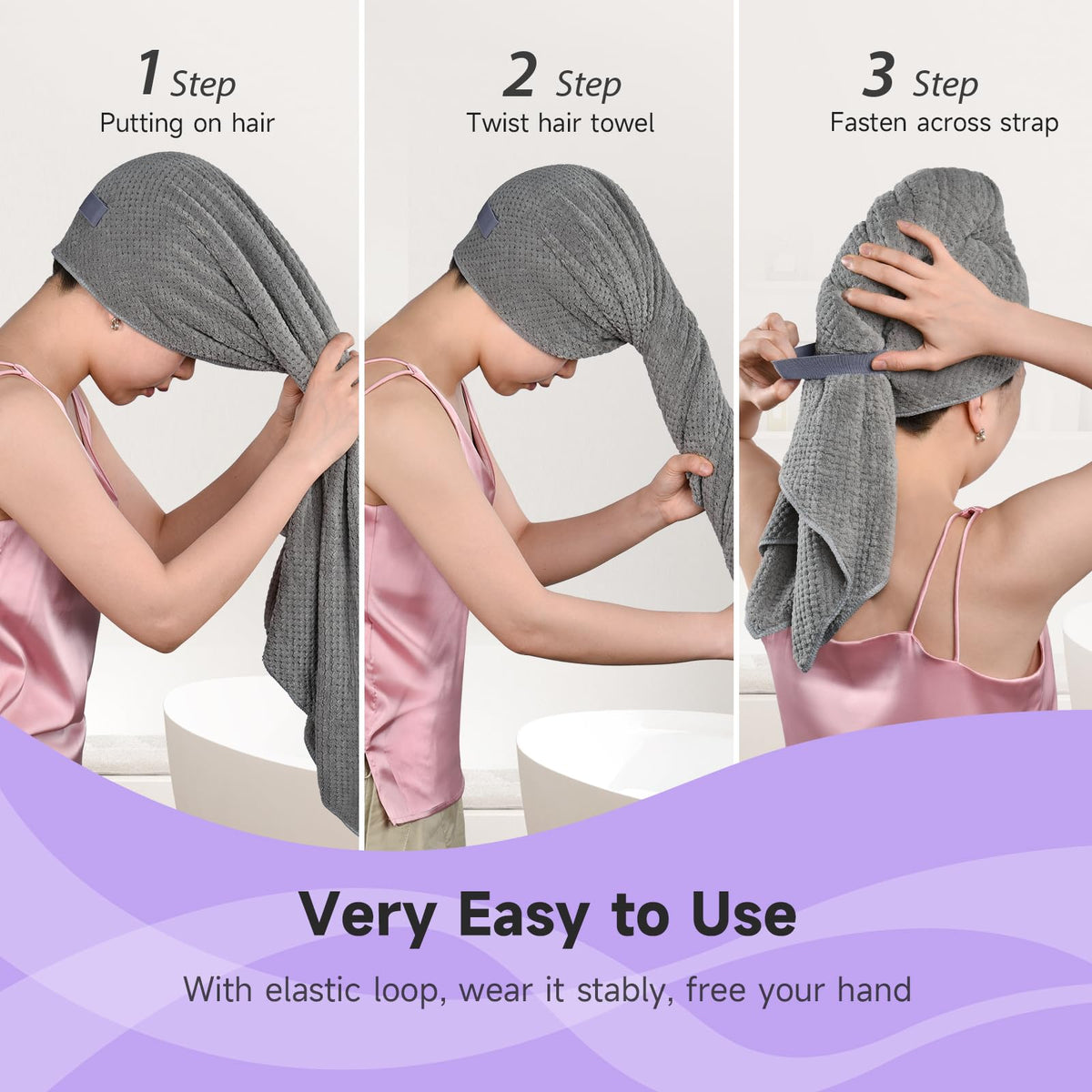 Umisleep wrapped around long straight hair showing full coverage