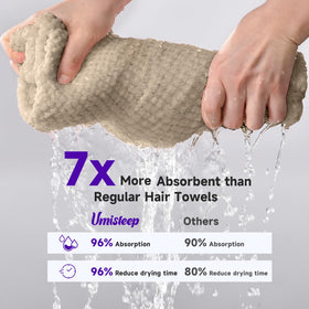Umisleep towel beside ruler showing extra-large size and coverage