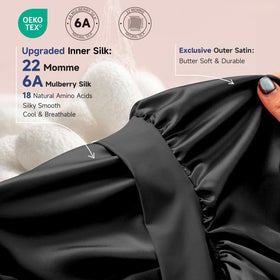 Umisleep close-up of 22 momme mulberry silk inner layer for low-friction