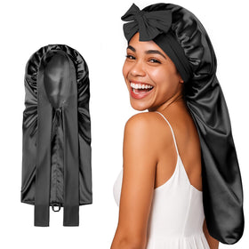 Umisleep bonnet front view showing sleek fit and protective coverage