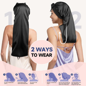 Umisleep bonnet on pillow illustrating hair protection and cleaner bedding