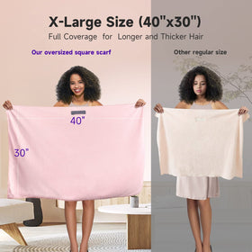 Umisleep folded towel beside ruler showing 40 by 30 inch size advantage