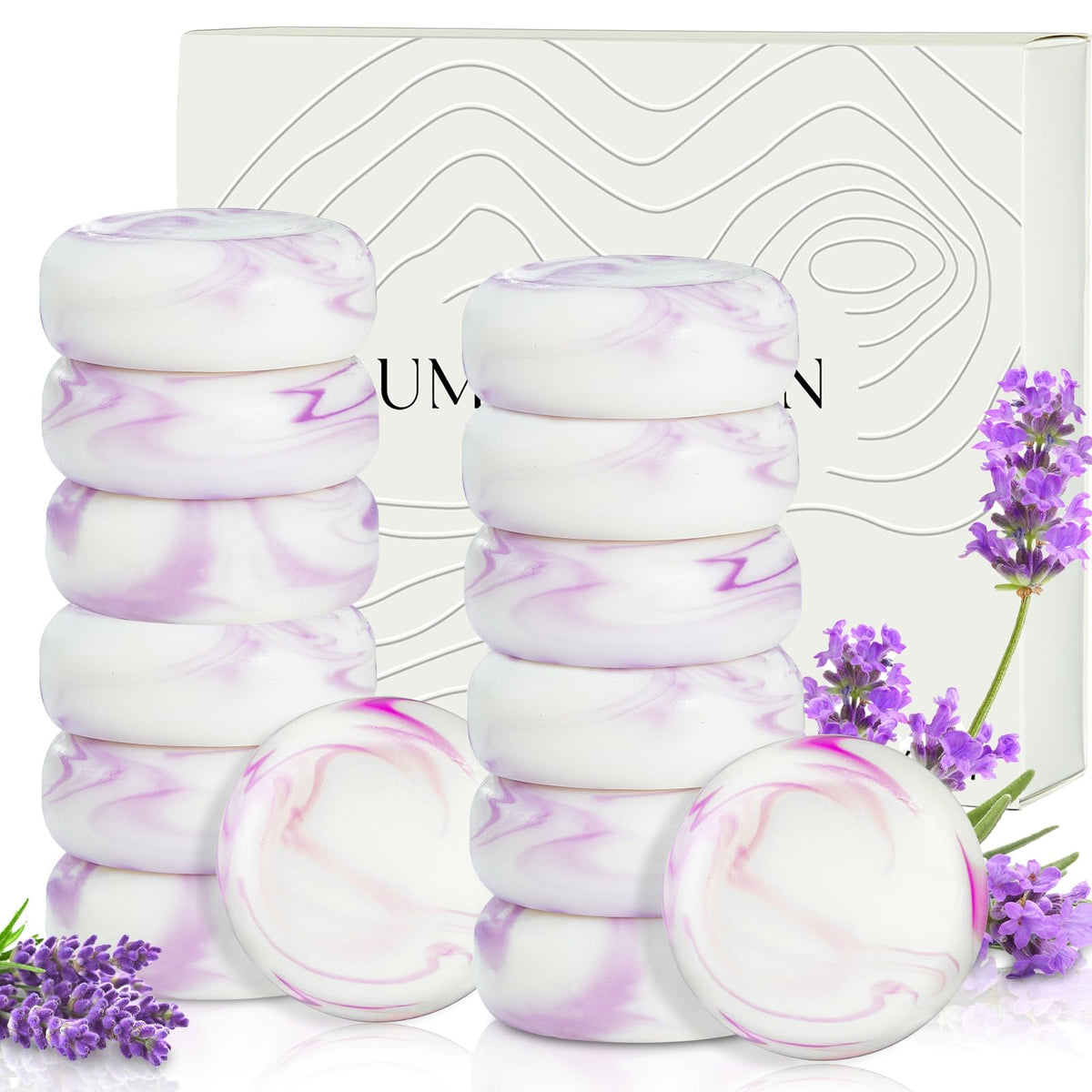 Umpeimvon front packaging showing lavender mini bars and travel convenience