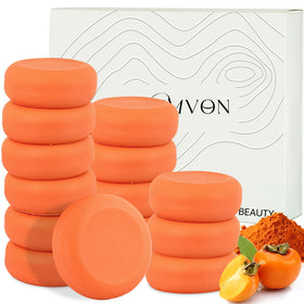 Umpeimvon front packaging showing 14 persimmon soap bars and benefits
