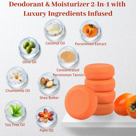 Umpeimvon soap bar in hand to show compact travel-friendly scale
