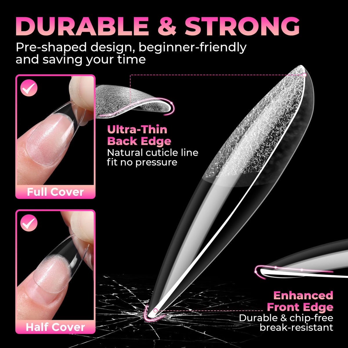 UNA GELLA close-up of pre-etched 70-grit half-matte texture for better adhesion