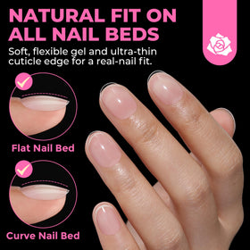 UNA GELLA application in hand demonstrating easy press-on fit advantage