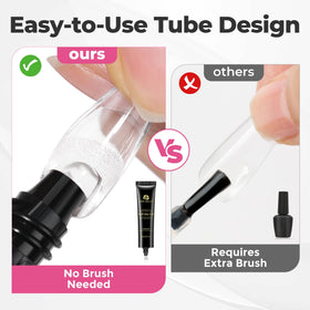 UNA GELLA application in salon with technician positioning tip for accurate placement