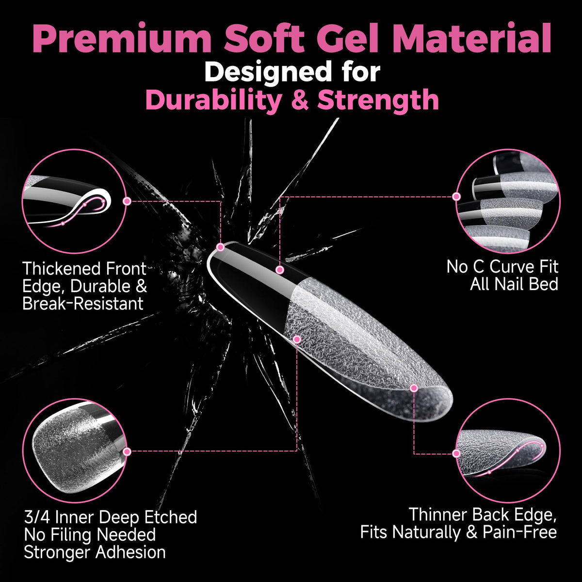 UNA GELLA application in use with glue illustrating fast prep and secure adhesion
