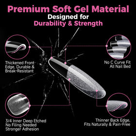 UNA GELLA application in use with glue illustrating fast prep and secure adhesion