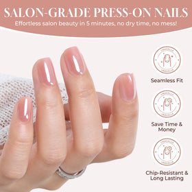 UNA GELLA application tools and nail glue arranged for quick at-home use