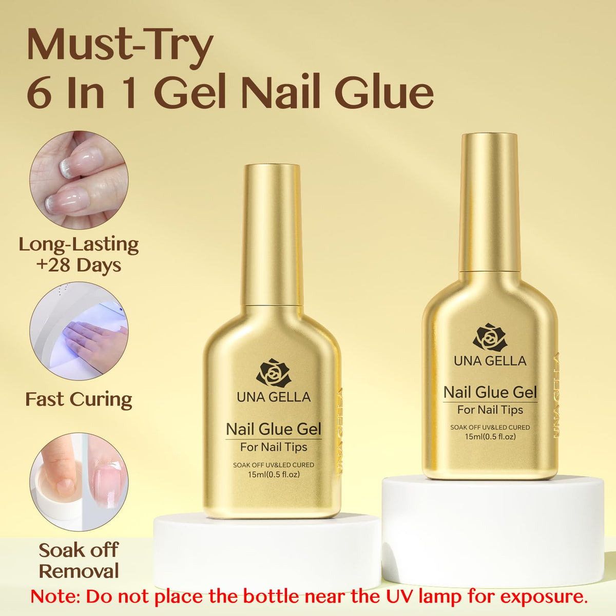 UNA GELLA brush applicator close-up demonstrating precise control and clean application