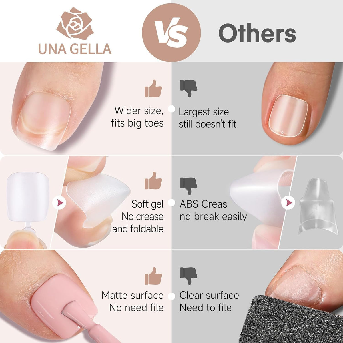 UNA GELLA butterfly handle detail for easier placement and precise glue application