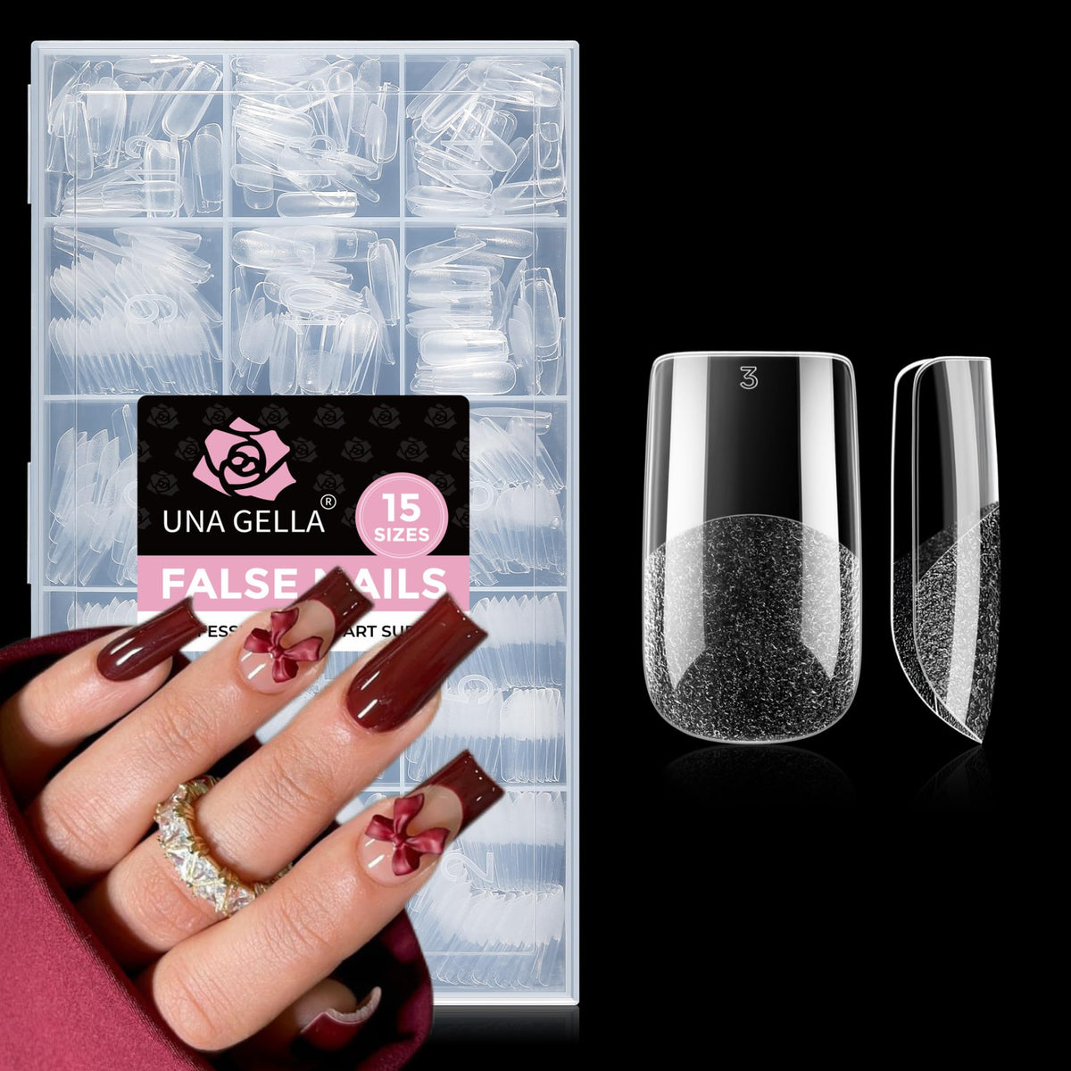 UNA GELLA clear full pack front view showing quantity and organization for convenience