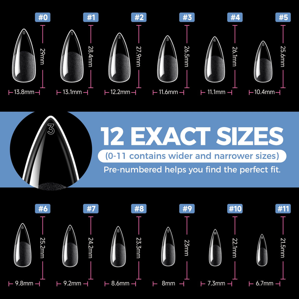 UNA GELLA clear tip surface close-up displaying smooth base for polish adhesion