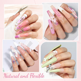 UNA GELLA close-up of clear tip texture showing flexible soft gel benefit