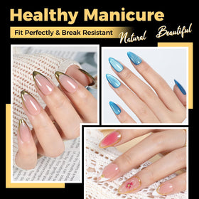 UNA GELLA close-up of clear tip texture for easy shaping benefits