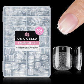 UNA GELLA clear tips neatly arranged in storage box for organization