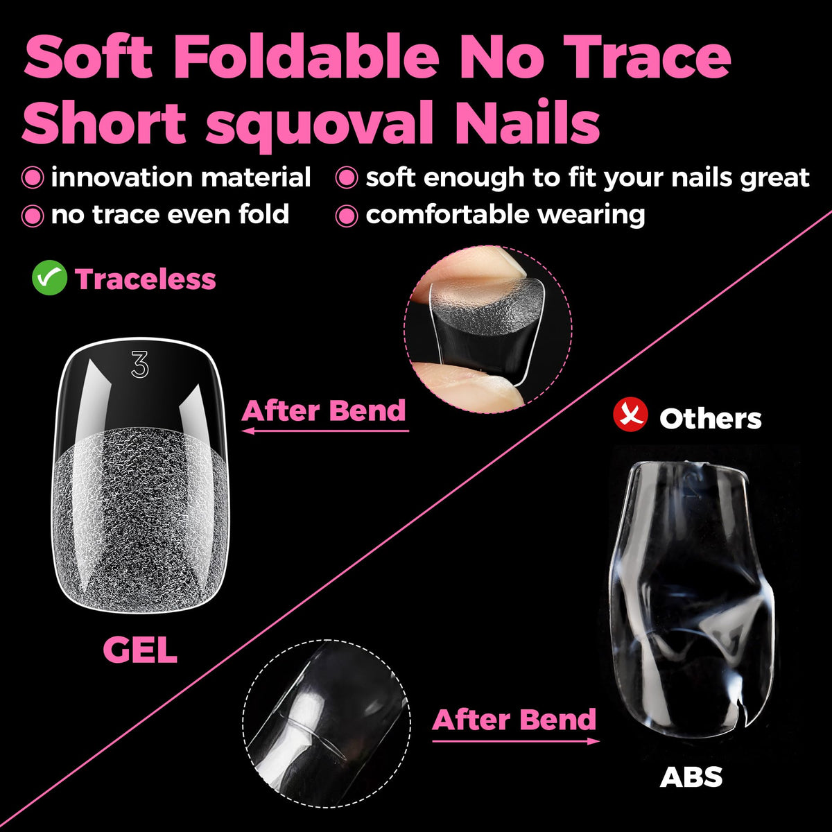 UNA GELLA clear tips with gel polish example highlighting color clarity for vivid finishes