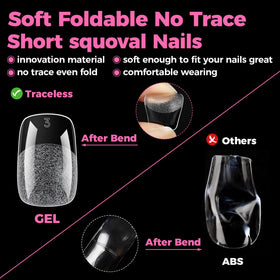 UNA GELLA clear tips with gel polish example highlighting color clarity for vivid finishes