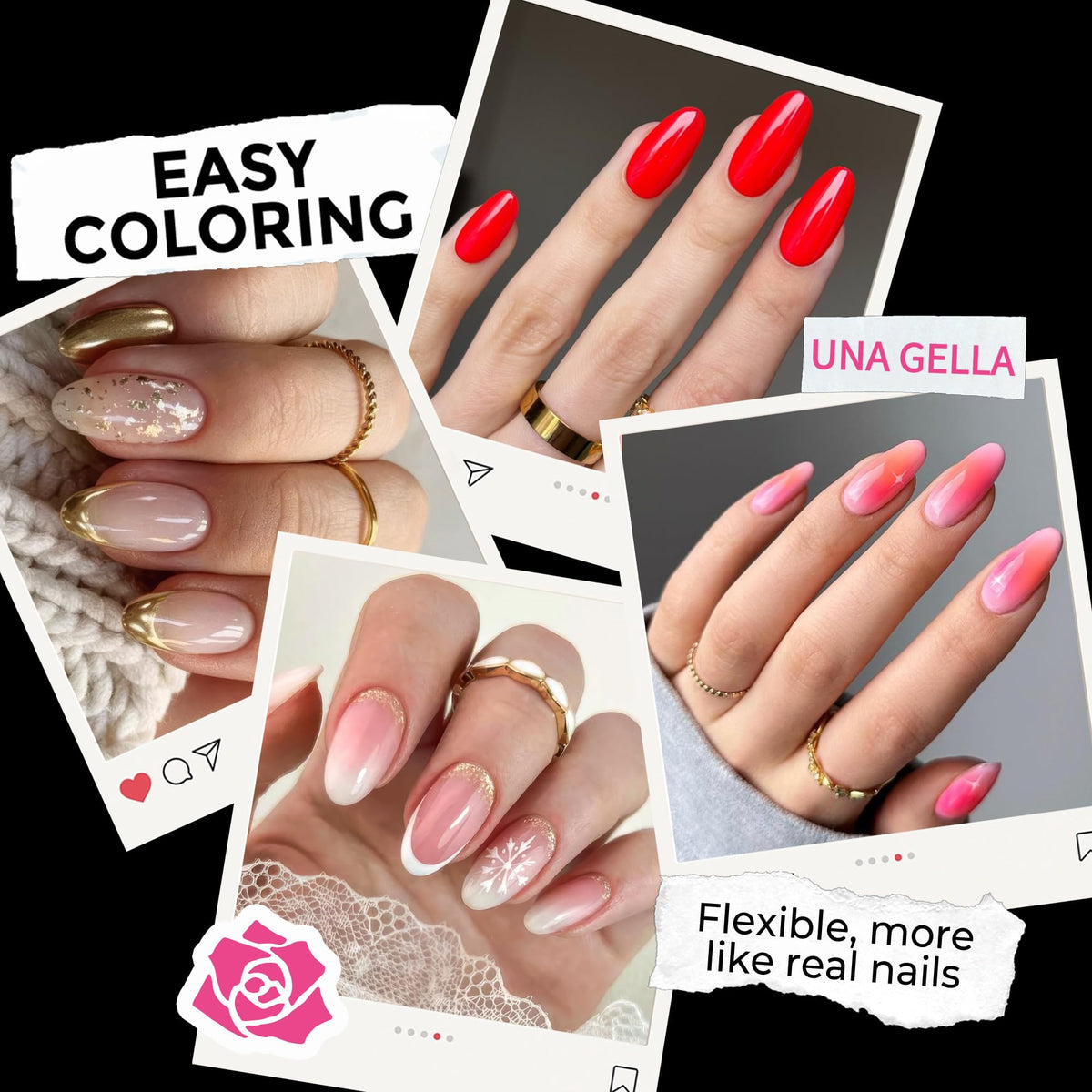 UNA GELLA close-up of soft gel texture for smooth polish adhesion
