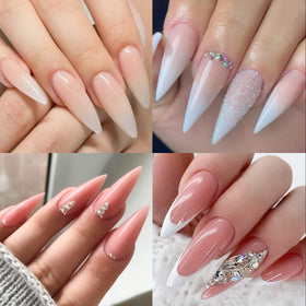 UNA GELLA close-up of pre-etched frosted nail bed for fast prep