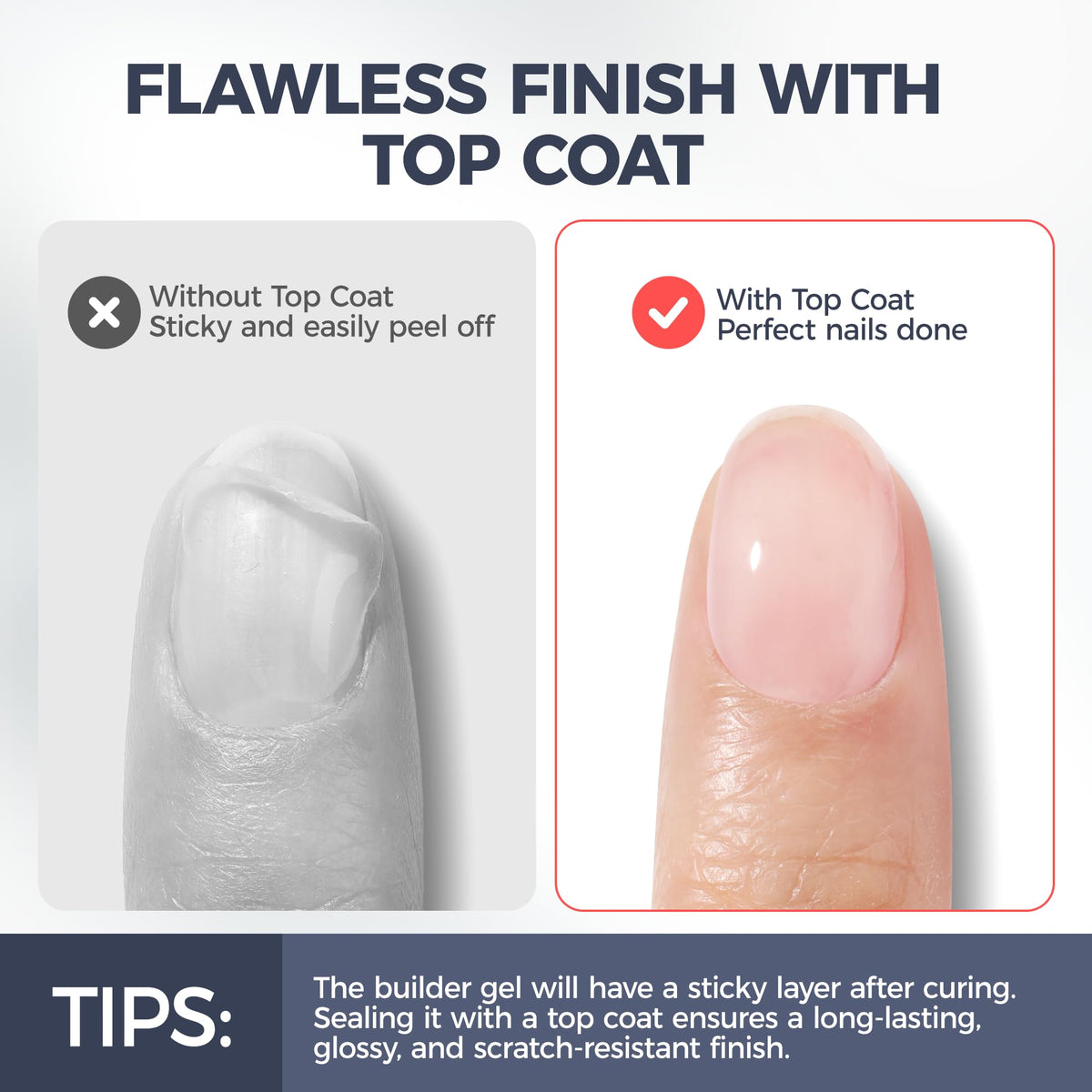 UNA GELLA close-up of gel texture highlighting smooth self-leveling formula benefits