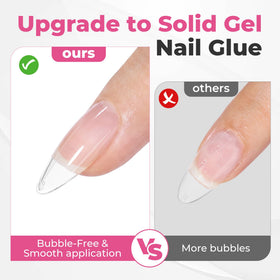 UNA GELLA cured nail side view demonstrating strong bond and natural finish