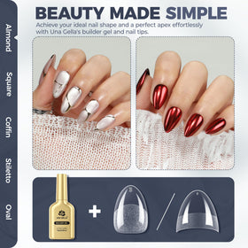 UNA GELLA cured nails showing glossy, strengthened finish and durable shine