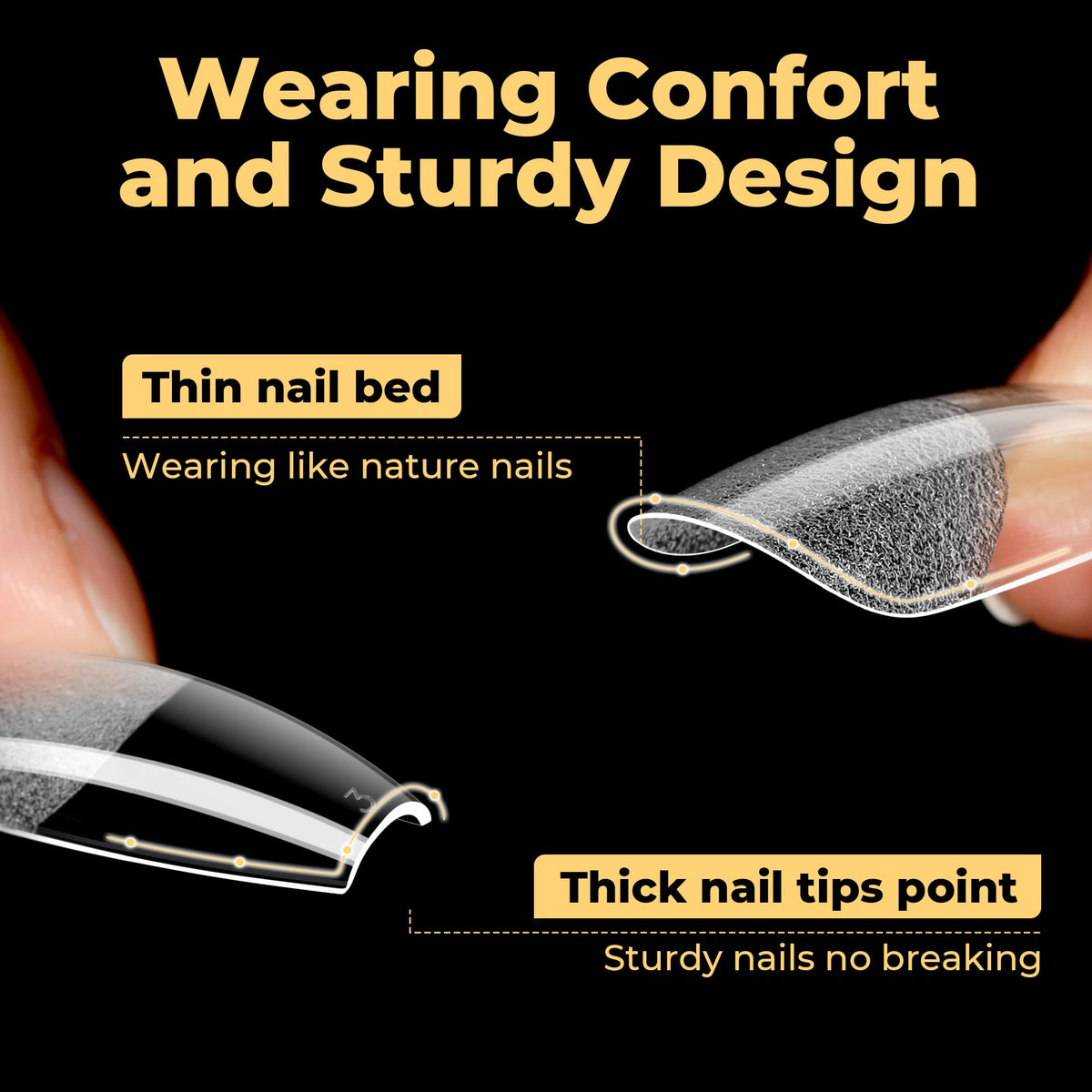 UNA GELLA set of tips displaying ombré nail art for creative finish benefit