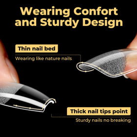 UNA GELLA set of tips displaying ombré nail art for creative finish benefit