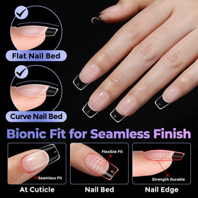 UNA GELLA ultra-thin edge detail blending seamlessly with real nails