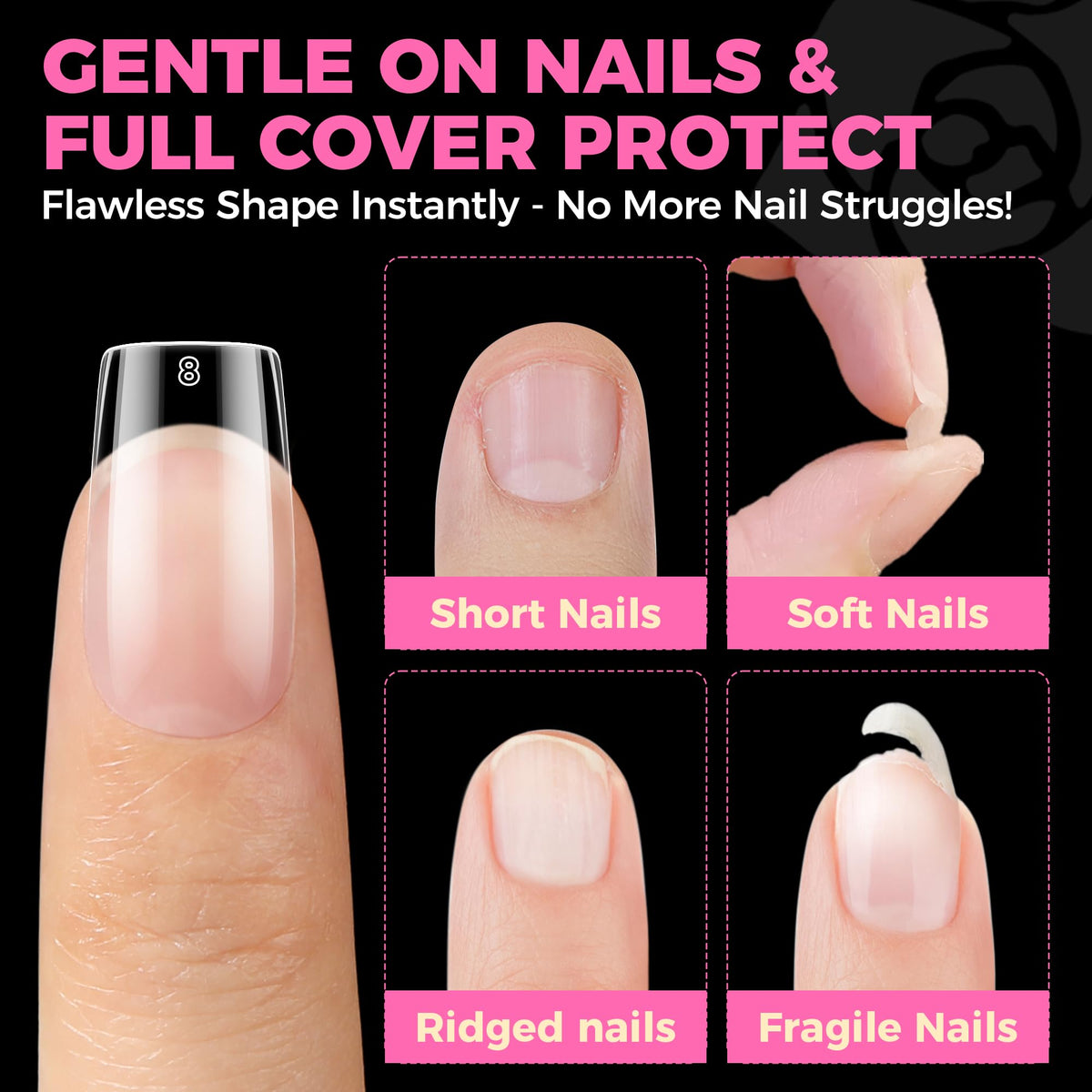 UNA GELLA finished French-style manicure showing salon-quality result benefit