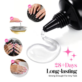 UNA GELLA finished manicure lifestyle photo showing natural salon finish