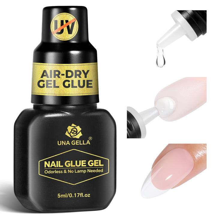UNA GELLA front bottle view showing compact 5ml for portable nail fixes