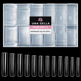 UNA GELLA front packaging showing 504 clear tips and convenience