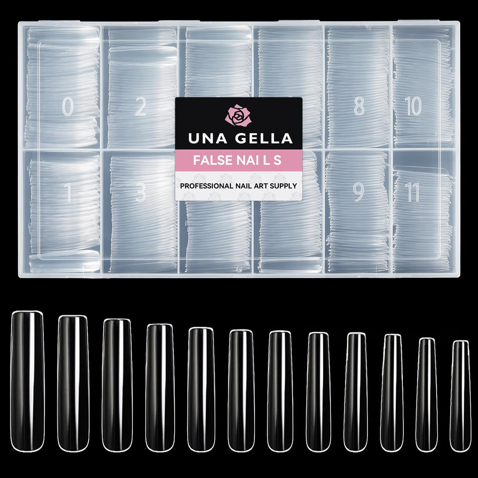 UNA GELLA front packaging showing 504 clear tips and convenience