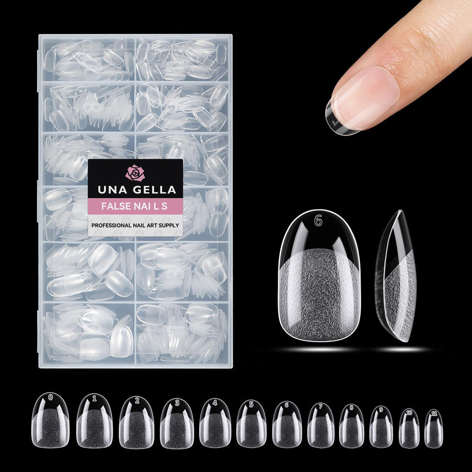 UNA GELLA front packaging showing 312 clear oval gel tips for fast application