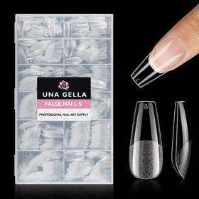 UNA GELLA front packaging showing 504 coffin tips and organizer, clear value