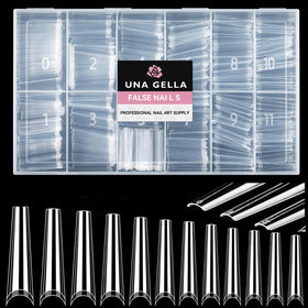 UNA GELLA front packaging showing 504pcs XXL coffin tips and value