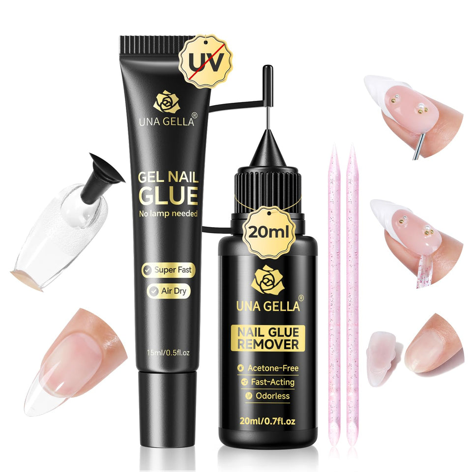 UNA GELLA front packaging showing kit contents and benefits