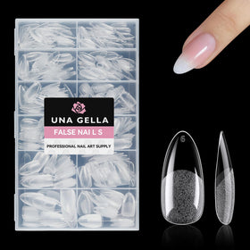 UNA GELLA front packaging showing 504-piece almond tips and brand